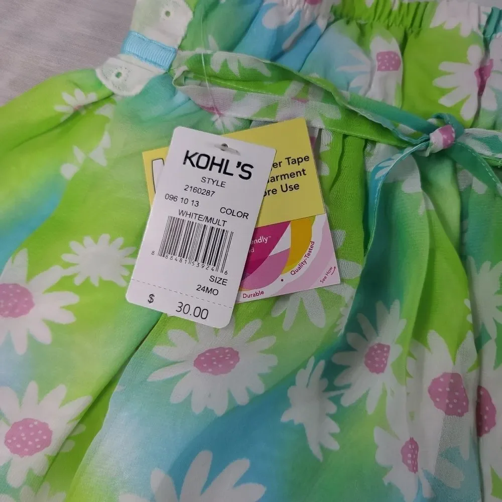 Youngland Floral Print Eyelet Dress 24 Months